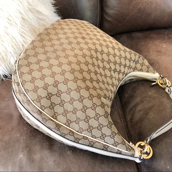 AUTHENTIC Gucci Monogram GG Twins Large Hobo Purse - Picture 2 of 8